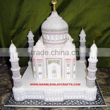 Hand Carved Decorative Taj Mahal Model Showpiece Valentine Gifts Indian Souvenir India