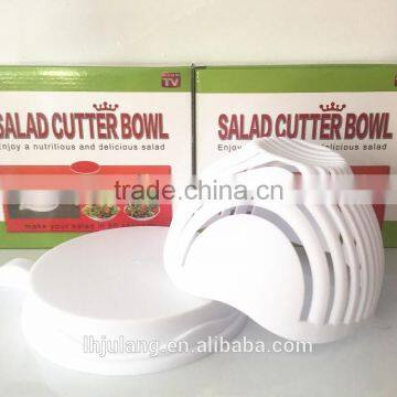 2017 New Design Plastic Salad/fruit Cutter Bowl/Plastic Salad Cutter Bowl for Kitchen