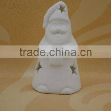 hand made porcelain christmas figurine with LED light for decoration