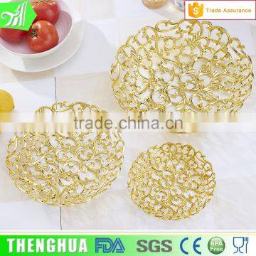 Gold Fruit Plate Decorative Indian Serving Tray photo-5