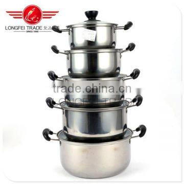 High quality kitchen cookware/Promotion 5pcs stainless steel cookware/Cooking Pot