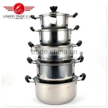 High Quality Kitchen Cookware/Promotion 5pcs Stainless Steel Cookware/Cooking Pot