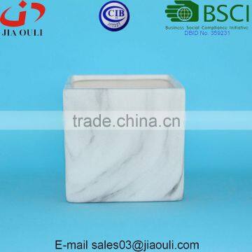 12cm Marble Design Ceramic Square Plant Pot photo-3