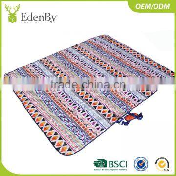 cheap fleece folding and waterproof beach blanket