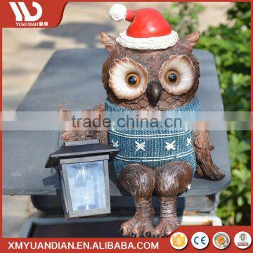 Made In China Art Work Owl Resin Craft Outdoor Light Solar Lighting photo-3