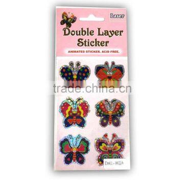 Laser Double Layer Sticker, Butterfly Double Layer Sticker, Laser Butterfly Sticker