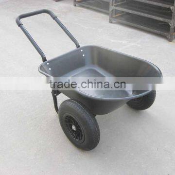 5 Cubic Feet Poly Tray Garden Wheelbarrow With Double Wheels photo-2