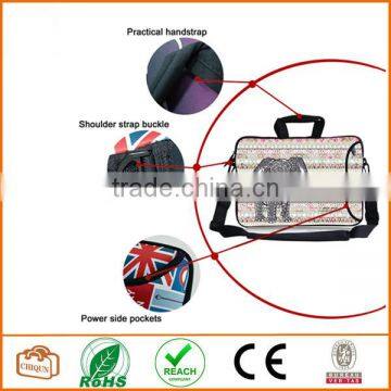 13-Inch Pink Water Ripples Bohemian Style Grey Elephant Neoprene Laptop Sleeve Case Bag Handbag With Extra Side Pocket photo-4