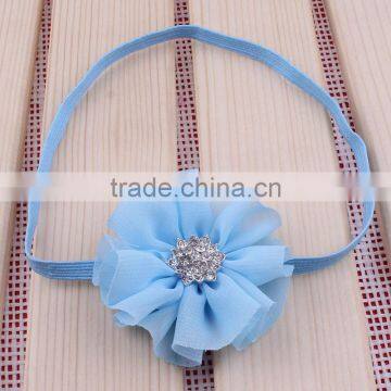 Chiffon Flower Headband With Rhinestone Center for Kids Hair Accessories photo-6