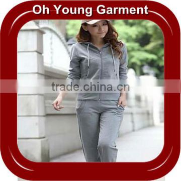 women'sport casual cottton/polyester long sleeve sports wear sets /custom sport casual womens' sweatshirts sets