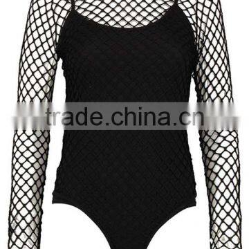 2016 Cheap Wholesale Custom Fashion Sexy Girl Black Mesh Bodysuit For Women photo-2