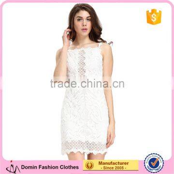 Domin fashion guangzhou factory new sleeveless lady lace dress