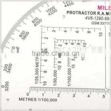 Kearing Brand Round Transplant Plastic 6 Inch Military Protractor With Accurate Scale for Military Use photo-3