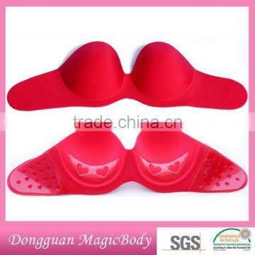 Women sexy HOT RED invisible bra with polyolefin gel