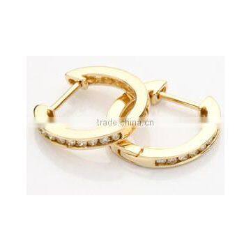 High Quality CZ Gold Plated Hoop Earrings.