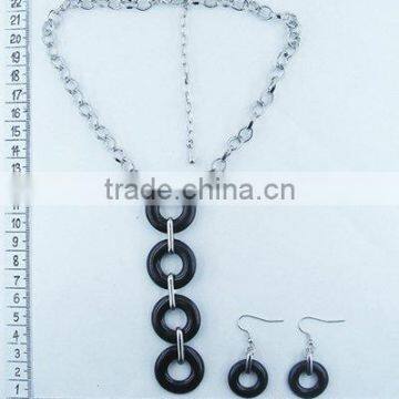 fashion necklace set,hoop ring style, metal alloy jewelry ,paint jewelry