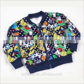 Long Sleeve Cute Animals Print Graffiti Winter Pocket Outwear Boys Fancy Child Jacket photo-2