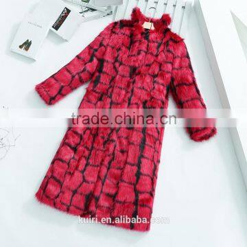 Female High Street Formal Long Winter Rabbit Fur Overcoat Korean Fashion 2016 Women Cardigan Faux Fur Coat photo-2