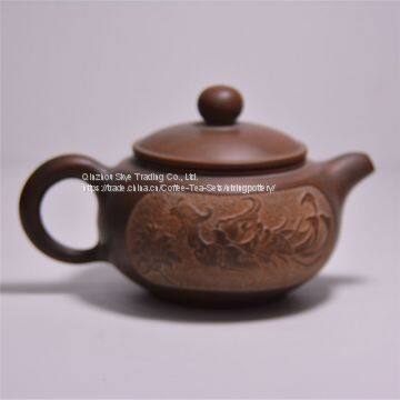 Beautiful Hand Carving Modern China New Design Round Tea Pot Tea Ware photo-4