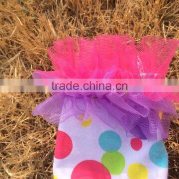 2015 New Baby Girls Kids Color Dots Bunny Easter Dress With Necklace and Headband Wholesale Set photo-2