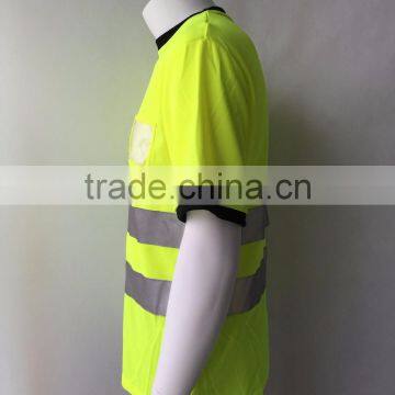 100% Polyester Pique Fabric hi Vis Short Sleeve Custom Safety T-shirt photo-2