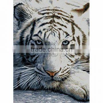 New Design Rhinestone White Tiger Pattern Cotton Embroidery DIY Kit Diamond Painting