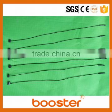 Booster garment plastic hang tag string