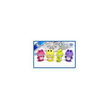 Green Yellow Purple Pink Frog Animal Kids Erasers For Promotion / Gift