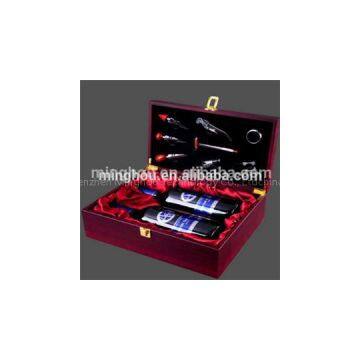 Luxury Wooden Double Bottle Wine Box With High Quality Corkscrews Accessories MH-WB-15025
