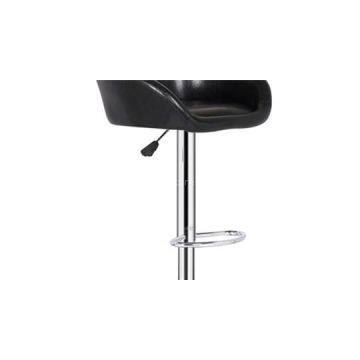 Black High Leather Bar Chair