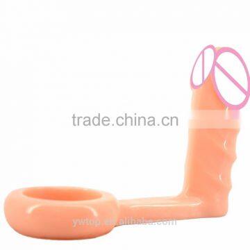 Elastic Penis Ring Pvc Testis Strecting with Realistic Dildo Anal Plug Soft Cock Ring Sex Delay For Men Gay