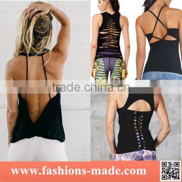 Custom Newest Women Gym Yoga Tops Sleeveless Vest Fitness Clothes