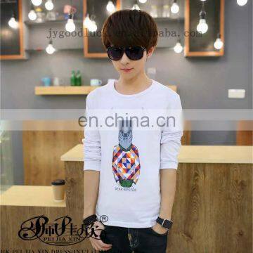 Peijiaxin Casual Style Custom Printed Plain Mens Long Sleeve Tshirt