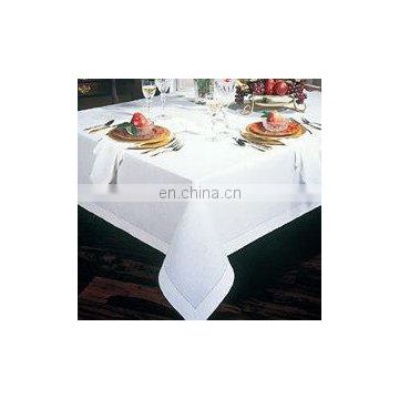 100% pure linen table cloth with hemstitch