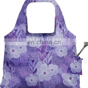 Purple Blooms Collection Bag Lady Reusable Grocery Shopping Bags