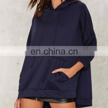 Ladies Oversized Silhouette Classic Pocket Slit Sweatshirt