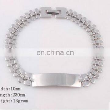 Fashion Men's Titanium Steel Curved Cowboy Link Chain Bracelet Simple Bold Stainless Bracelets Men Jewelry photo-2