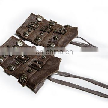 Steampunk Punk Rave male brown shirt wristband set S-200