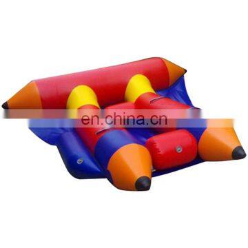 HI infalatable water game toys ,inflatable canoeing flyfish toy, giant water banana boat