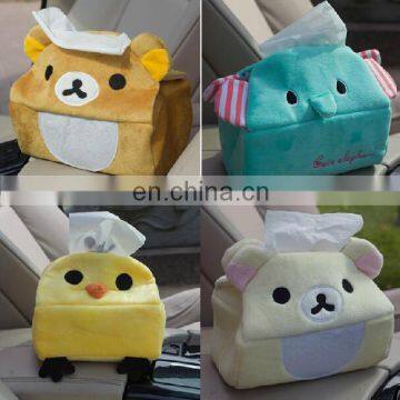 Custom Lovely plush tissue box cover plush car tissue box