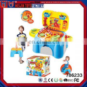 2017 hot sale colorful plastic workshop play tool set toy