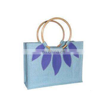Bamboo handles jute bag,jute bag wholesale