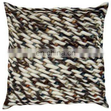 Square sublimation india popular hand woven stunning woolen material textured cushion throw home decor pillow cover