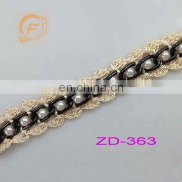 2mm fashion chain beaded bridal trim (ZD-363)