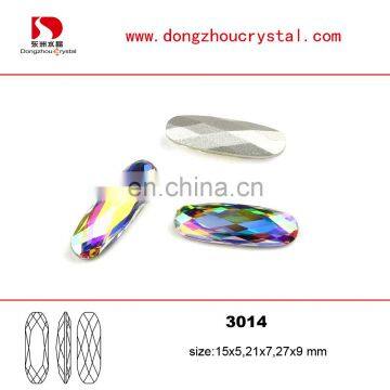 long oval crystal AB stone colorful and shining for jewelry making