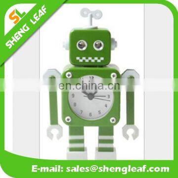 Steel Robot Small Alarm Clock Metal Deformation Creative Clock Eyes Shine photo-4