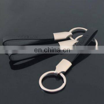 Promotion leather and metal keyring