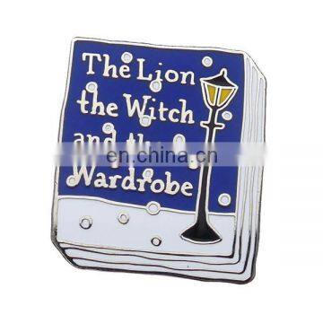 Promotional gifts book collection silver and gold custom hard enamel pin factory