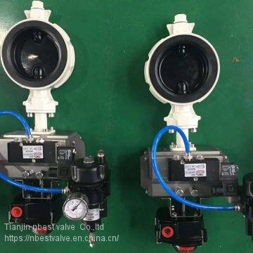 Aluminum Alloy butterfly valve with pneumatic actuator for Air Conditioning System