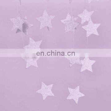 1set Paper Star Banner Garlands 2M Birthday String Chain Banner Ornaments Curtain Wedding Party Room Decor Supplies photo-3